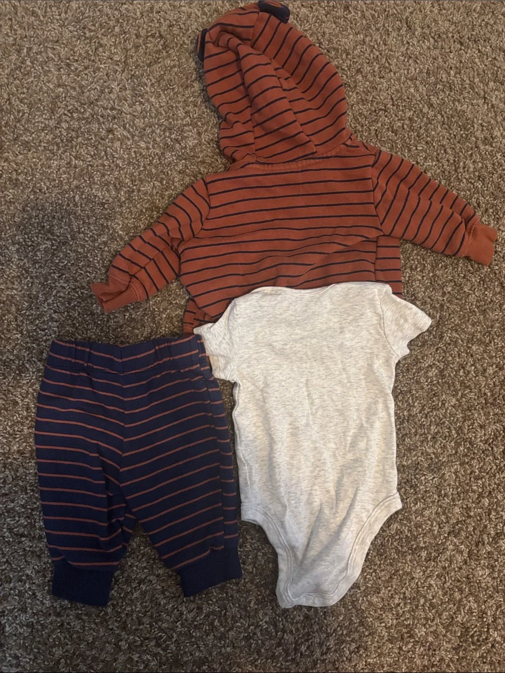 Baby Boys Hoodie & Pant Set - Rust, Navy, Gray, Blue - Picture 4 of 8